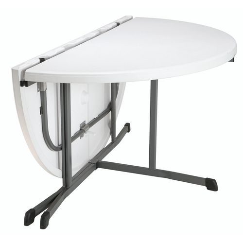 TABLE PLIANTE RONDE VALISE 150 BLANC - LIFETIME