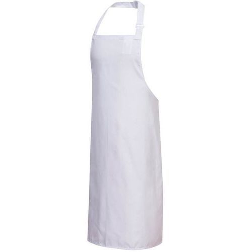 TABLIER À BAVETTE POLYCOTON UNIQUE BLANC