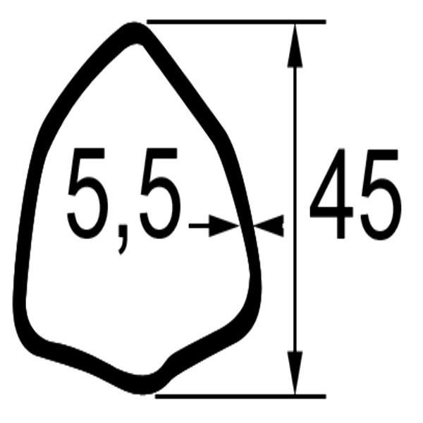 TUBE TRIANGULAIRE LG.1M. DIM.45X5,5 704 TCM