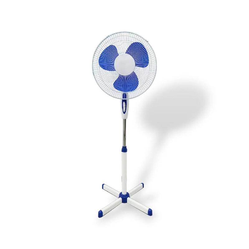 Ventilateur sur pied portable 45W Hauteur réglable 1.30m Brasseur d'air Blanc Bleu 3 vitesses Oscillation Horizontale INTEC - blanc 3701599339195_0
