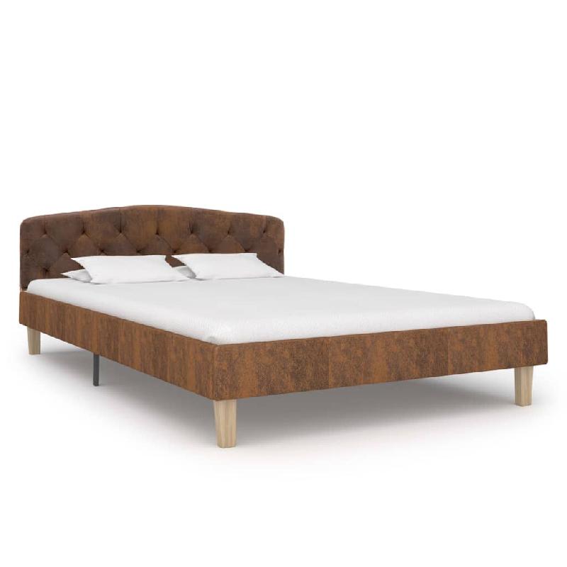VidaXL Cadre de lit sans matelas marron similicuir daim 120x200 cm Modèle Permonis - 284938_0