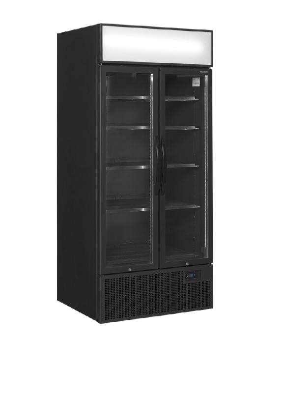 Vitrine réfrigérée noire - FSC BLACK à 2 portes avec caisson lumineux et cadre aluminium_0