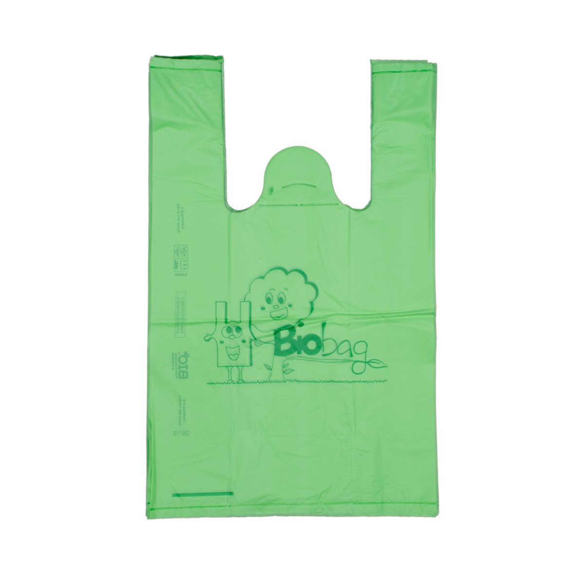 425 sacs bretelles biodégradables verts renforcés 24+14×40 cm_0