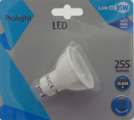 AMPOULE LED REFLECTEUR GU10 3.6/35W (VENDU PAR 1)