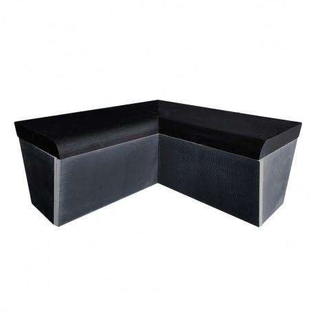 Banc arrondi avec angle 2x1000 mm x 470 mm - prêt à carreler en XPS - à assembler pour hammam et salle de bain_0