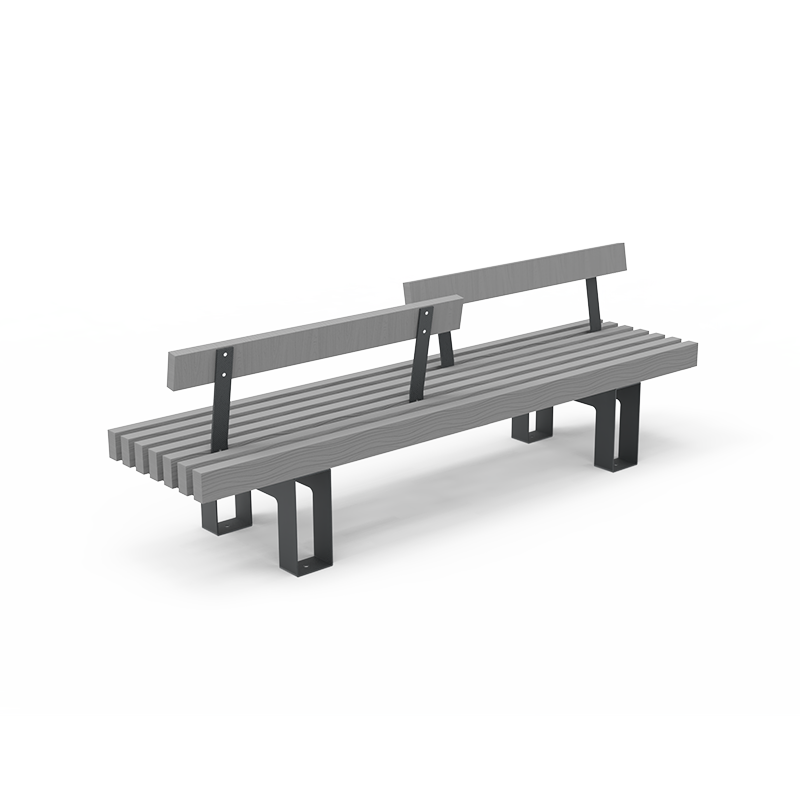 Banc OCEAN L.2400 mm - Dossiers face à face - STD OCE-BC-01-FF - Structure acier - Finition marron, gris ou noir_0