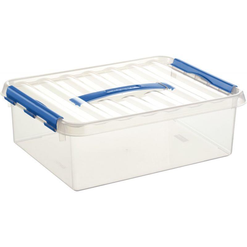 Boîte de rangement transparent 10 litres - empilable avec clips solides - protège de l'humidité et de la poussière_0