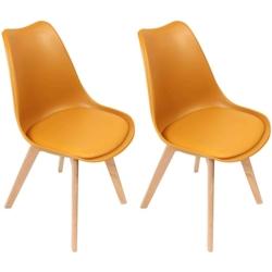 Chaise scandinave avec assise rembourrée (Lot de 2) jaune The Home Deco Factory - jaune 3664944090212_0