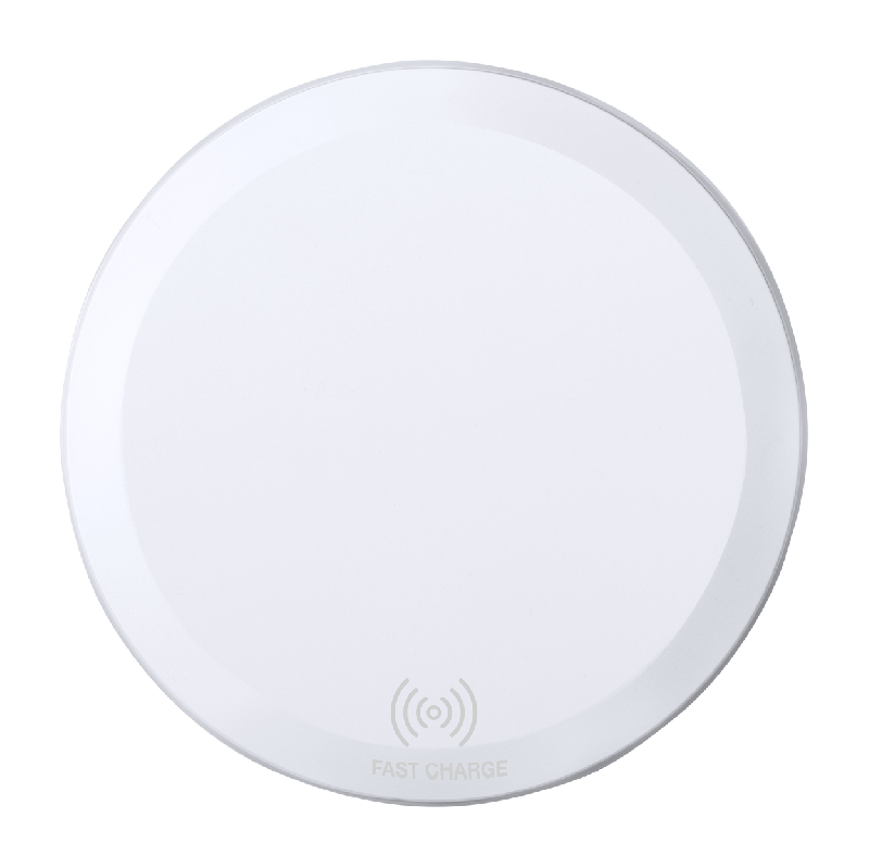 Chargeur induction 10W - plastique blanc avec voyant LED et base antidérapante_0