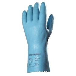 Coverguard - Gants de protection chimique bleu en latex sur jersey coton EUROCHEM L5210 (Pack de 10) Bleu Taille 9 - 3435241052094_0