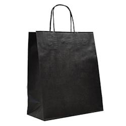 Déstockage // Sac papier noir 28+12x36 cm - Vendu par 200
 - Vendu par - 3760365403805_0