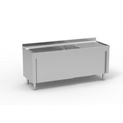 ERATOS Meuble Plonge Grande Capacite Aisi-304 18/10 - 2000X700 - 1 Cuve 120X500X350 - 1 Egouttoir A Droite FMM-207/11D - Acier inoxydable 18/10 FMM-20_0