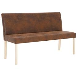 Helloshop26 - Banc banquette 139,5 cm marron synthétique daim 02_0010840 - 3000596047769_0