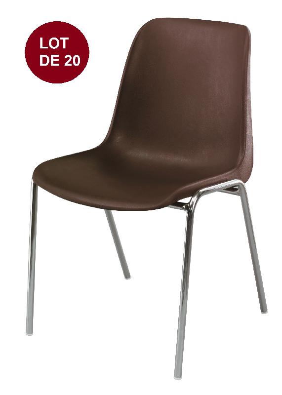 Lot de 20 chaises coques coloris brun_0