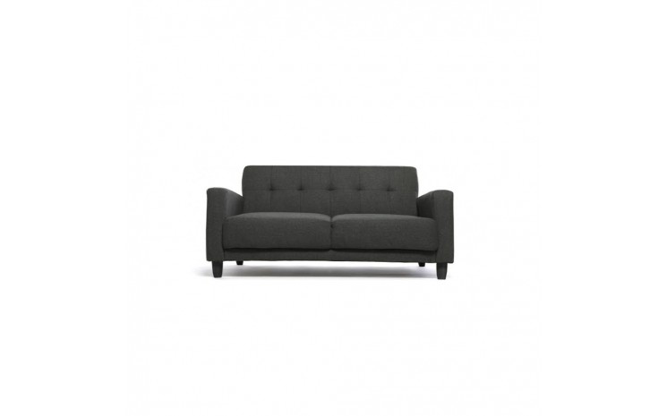 Mini canapé 2 places - Tokyo noir - style scandinave - tissu chiné polyester - compact et confortable_0