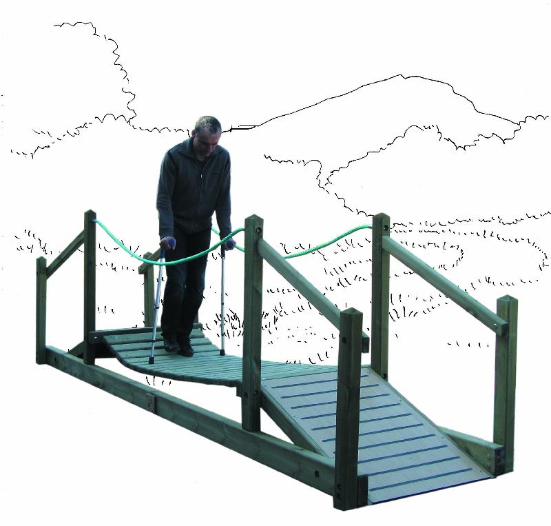 Parcours de santé pour personne handicapée - Module passage de rivière avec petit pont_0