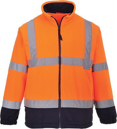 Polaire hivis bicolore orange marine f301, 4xl_0