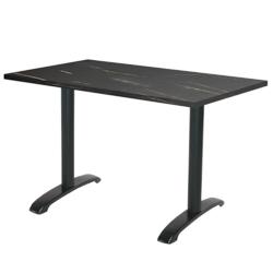 Restootab - Table 120x70cm - modèle Bazila marbre elite - noir fonte 3701665200329_0