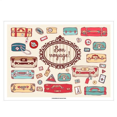 SET DE TABLE OFFSET BON VOYAGE 31X43 CM LITOS QUADRICHOMIE (VENDU PAR 2000)