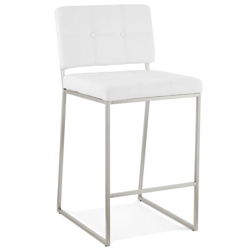 Tabouret de bar Nekar 94 cm blanc - Paris Prix - assise en polyuréthane et piètement en métal_0
