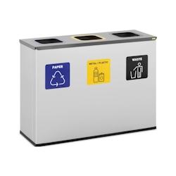 Ulsonix - ulsonix ULX-GB11V2 Poubelle de tri sélectif à 3 compartiments en acier revêtu 3 x 60 l - 4062859218407_0