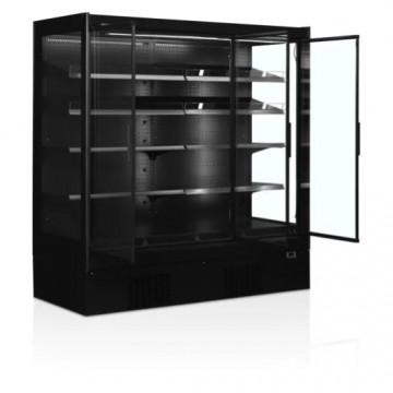 Vitrine murale noire avec porte vitré réfrigérée 3m1 positive - 2600 x 920 x 2035 mm - EXTRA2500CD_0