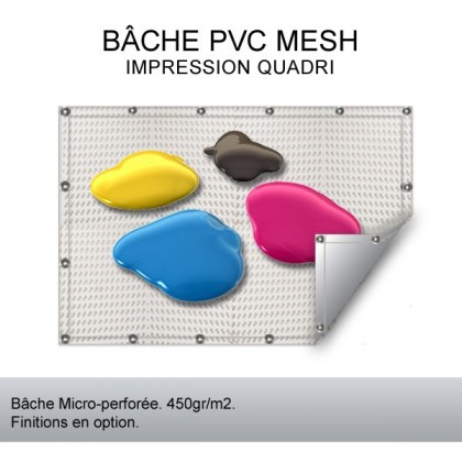 Bâche microperforée imprimée au m2 - Mesh - adaptée pour échafaudages et grandes surfaces extérieures_0