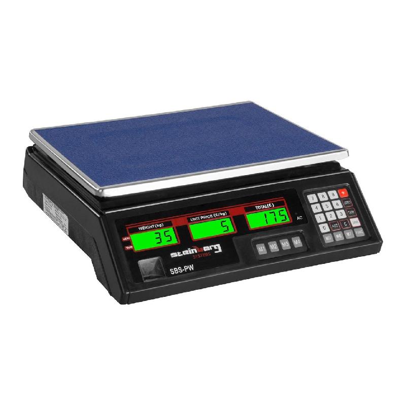 Balance poids-prix noire - 35 kg / 2 g - LCD - Classe de pesage III - 14_0000660_0