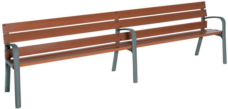 Banc Modo - 300 cm en bois exotique et fonte ductile - anti-fongicide, anti-insecticide_0