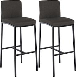 CLP Lot de 2 Tabourets de bar Freeport Gris foncé/Tissu - gris textile 327330_0