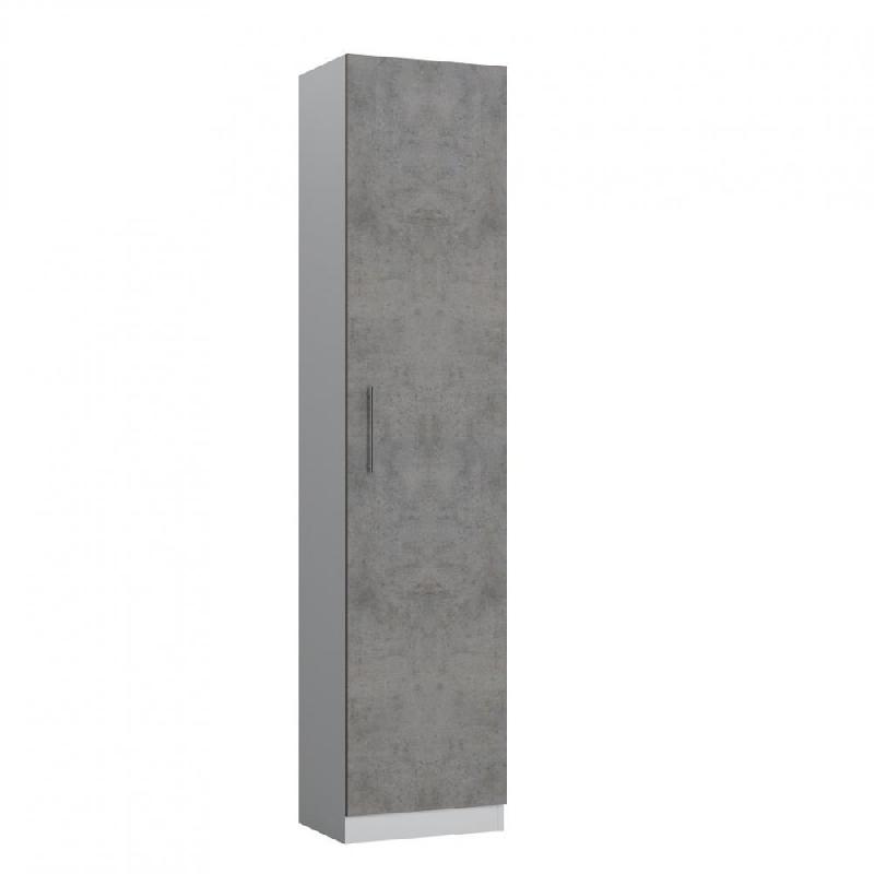 ARMOIRE DE RANGEMENT LOFT BI-TON BLANC MAT 1 PORTE GRIS BÉTON MAT 50 X 42 CM_0