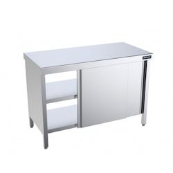 Distform Table Centrale Traversantes avec Portes Coulissantes Profondeur 600mm Acier inoxydable 2400x600x600x850mm - 641094375232_0