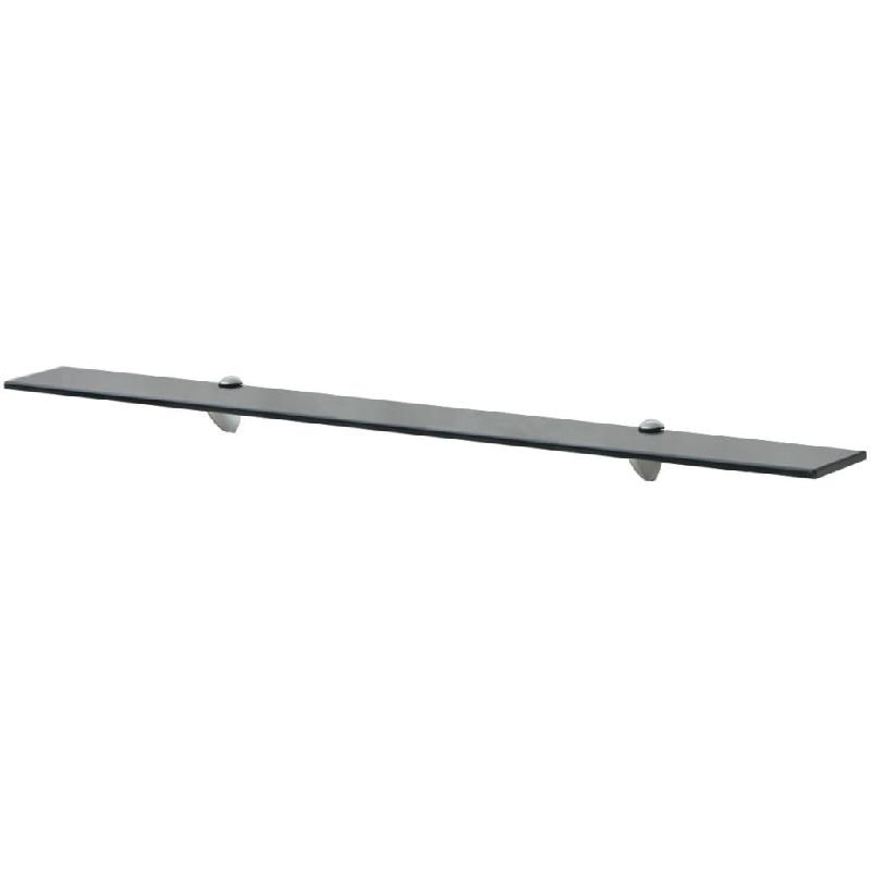 Étagère murale design en verre trempé noir - 100 x 10 cm, 8 mm d'épaisseur, avec supports en alliage de zinc - Réf. 2702134/2_0