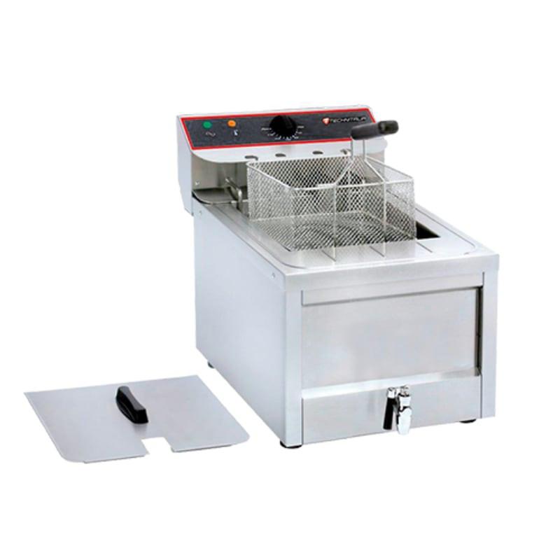 Friteuse électrique sur coffre - 2 x 10 Litres - Inox AISI 430 - Zone froide - TECHNITALIA_0