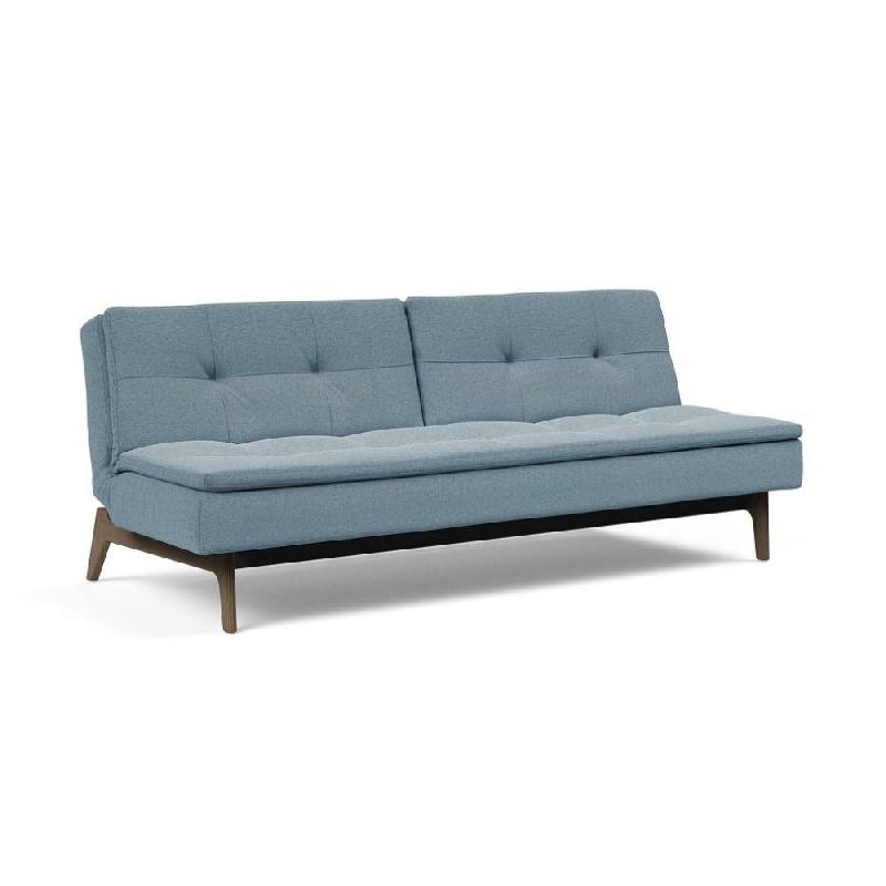 Innovation Living - Canapé design Dublexo EIK tissu Soft Indigo convertible lit 210x115 cm - Pieds en chêne fumé_0