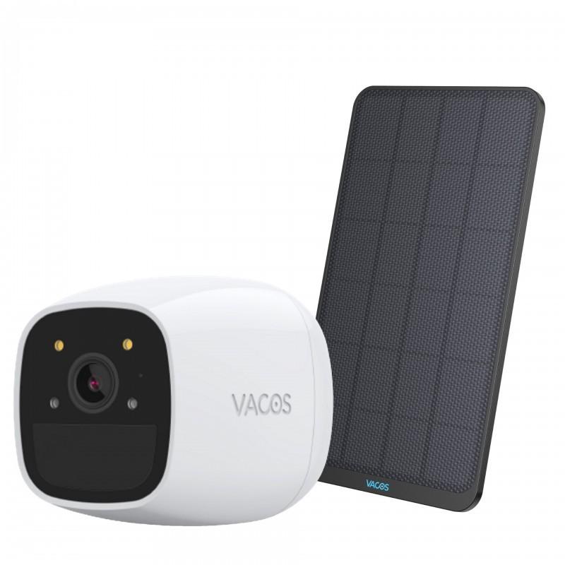 Kit vidéo 5 Caméras WIFi VACOS sur batterie avec vision nocturne et 3 panneaux solaire autonome_0