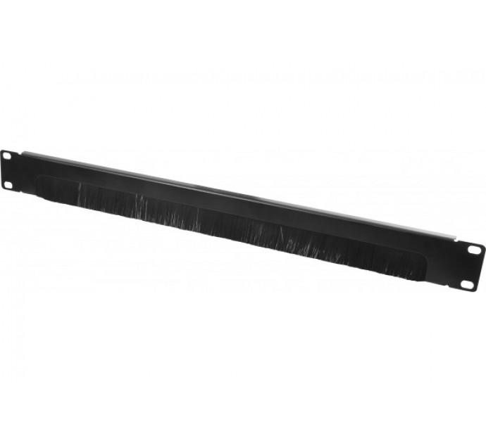 Panneau passe-câbles 1U demi-brosse - métal noir RAL 9005 - largeur 19 pouces - modèle 754453_0