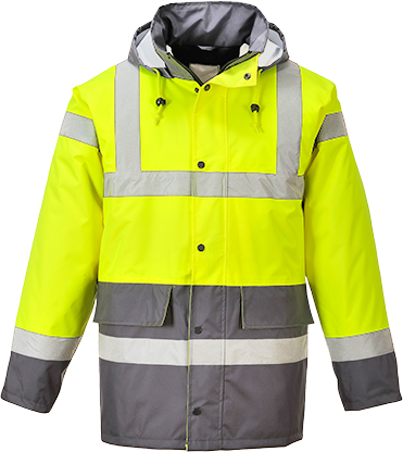 Parka bicolore traffic jaune gris s466, m_0