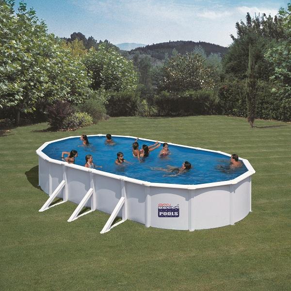 Piscine ovale acier 7,44m x 3,99m x h: 1,22m - filtration à sable - renforts apparents_0