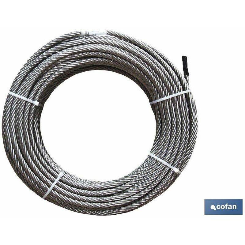 Câble Inox A4 Gainé Blanc 7x7 – 30 Mètres, Pour Main Courante Et Bateau