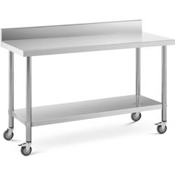 Royal Catering RCAT-150/60-WS Table de travail Avec rebord 60 x 150 cm Capacité de charge 160 kg Table plan de travail Table de travail atelier - 406_0