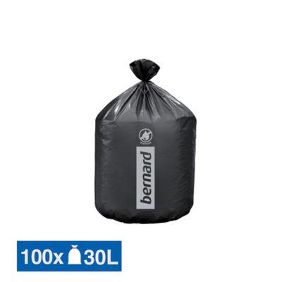 Sacs poubelle déchets courants Bernard Supertene noirs 30 L, lot de 100_0