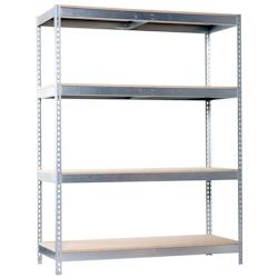 SimonRack Étagères Charge Lourde 2000x1500x600 mm, 4 Niveaux en Bois, 400 kg par Niveau, Structure Acier, Galvanisé/Bois - Ecoforte - argenté mét_0