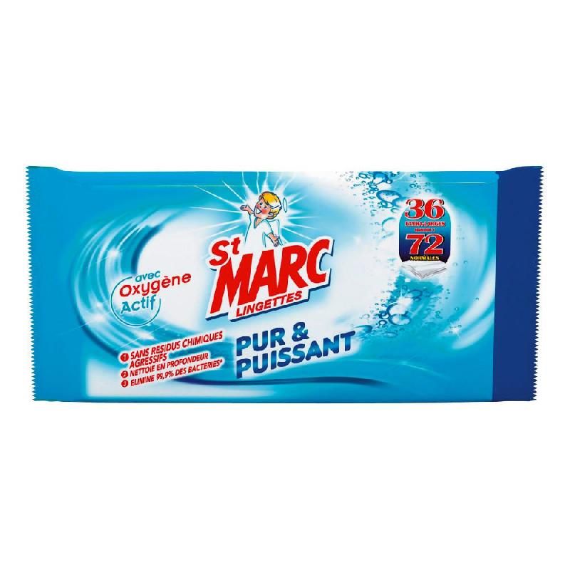 ST. MARC PAQUET DE 72 LINGETTES ST MARC 'PUR ET PUISSANT'.