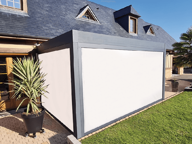 Store Screen Coffre 115 Toile PVC 502 Ferrari Vertical Extérieur Motorisé pour Pergola et Véranda Sur Mesure Référence: Store 115 502_0