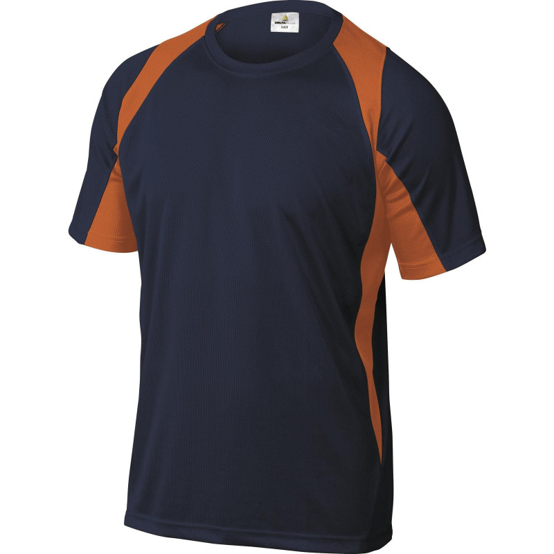 TEE SHIRT BALI bicolore BLEU MARINE/ORANGE_0