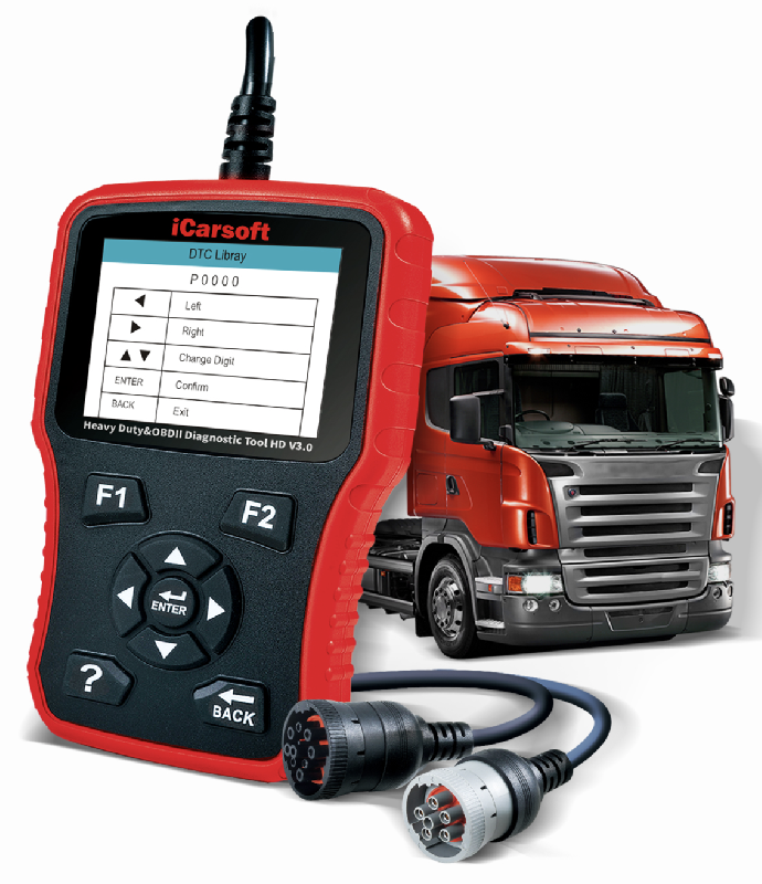 Valise diagnostic automobile iCarsoft HD V3.0 - pour poids lourds - écran LCD couleur 2,8