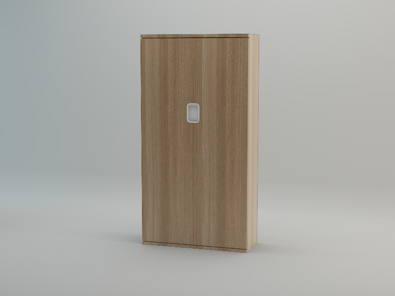 Armoire haute Elite - portes battantes - 4 étagères - système de fermeture à clé - bois mélaminé - coloris acacia clair_0