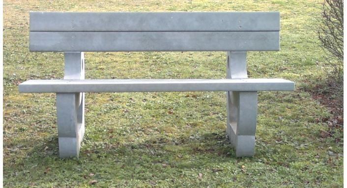 Banc public avec dossier 180 cm - 100% recyclé - robuste et sans entretien_1