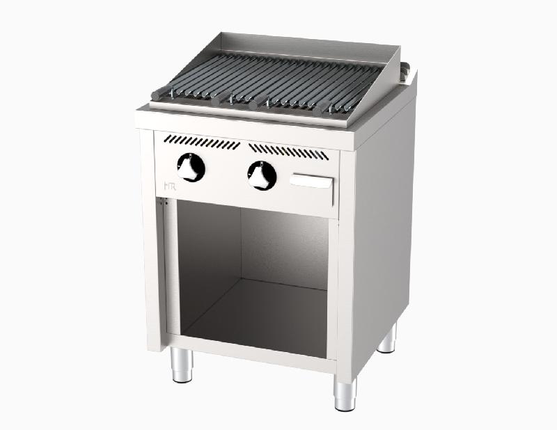 Barbecue à gaz professionnel sur placard ouvert 600x600x945 mm grille avec profil en v - B6006E_0